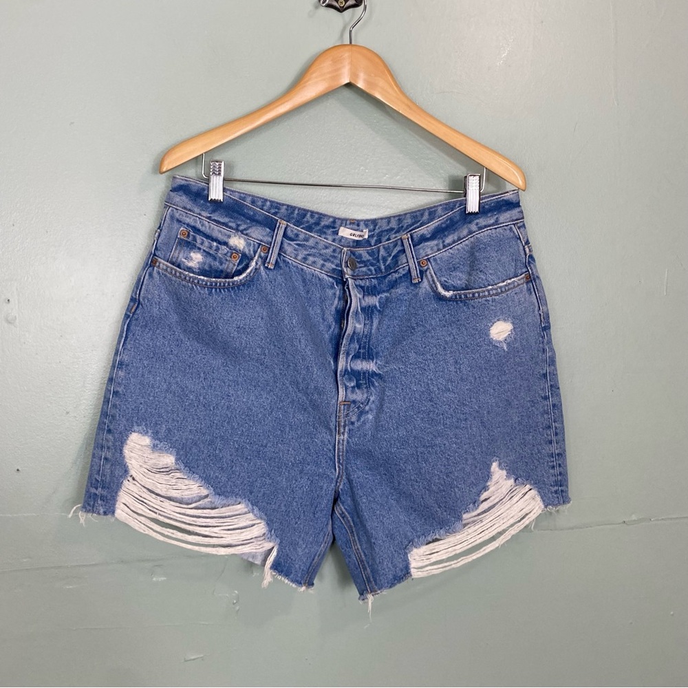 GRLFRND‎ Jourdan Denim Distressed Shorts Size 32